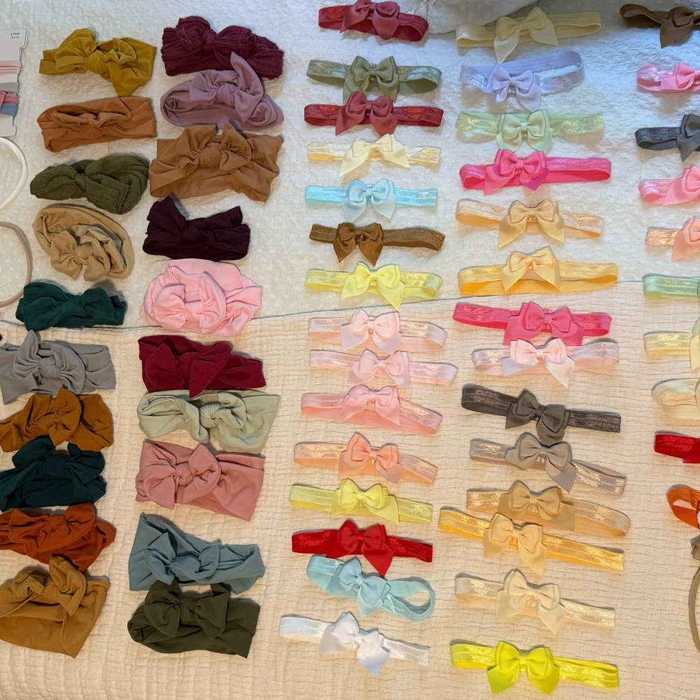 73 BABY GIRL BOWS BUNDLE Colorful Kids Bow Headbands Set
